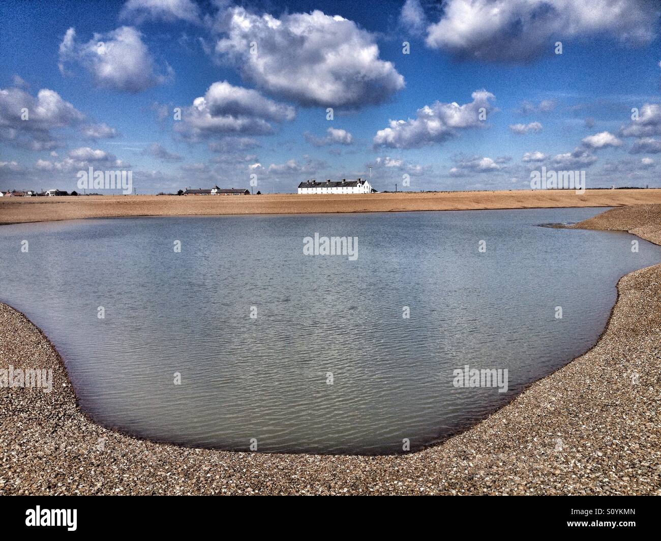 The seaside hamlet of Shingle Street, Suffolk, UK. Stock Photo