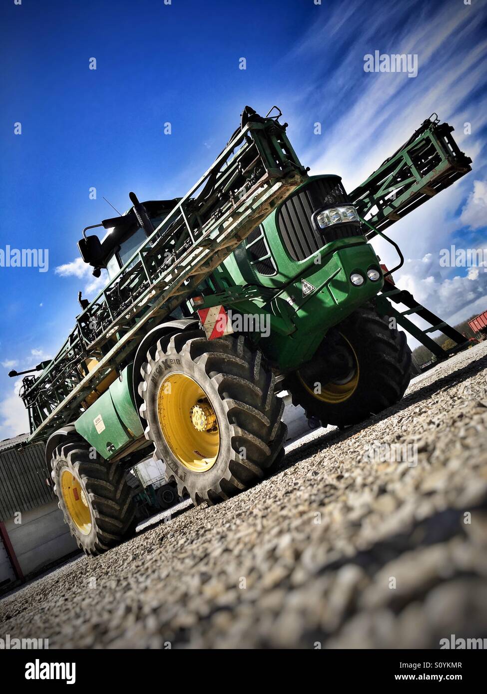John Deere tractor sprayer Stock Photo