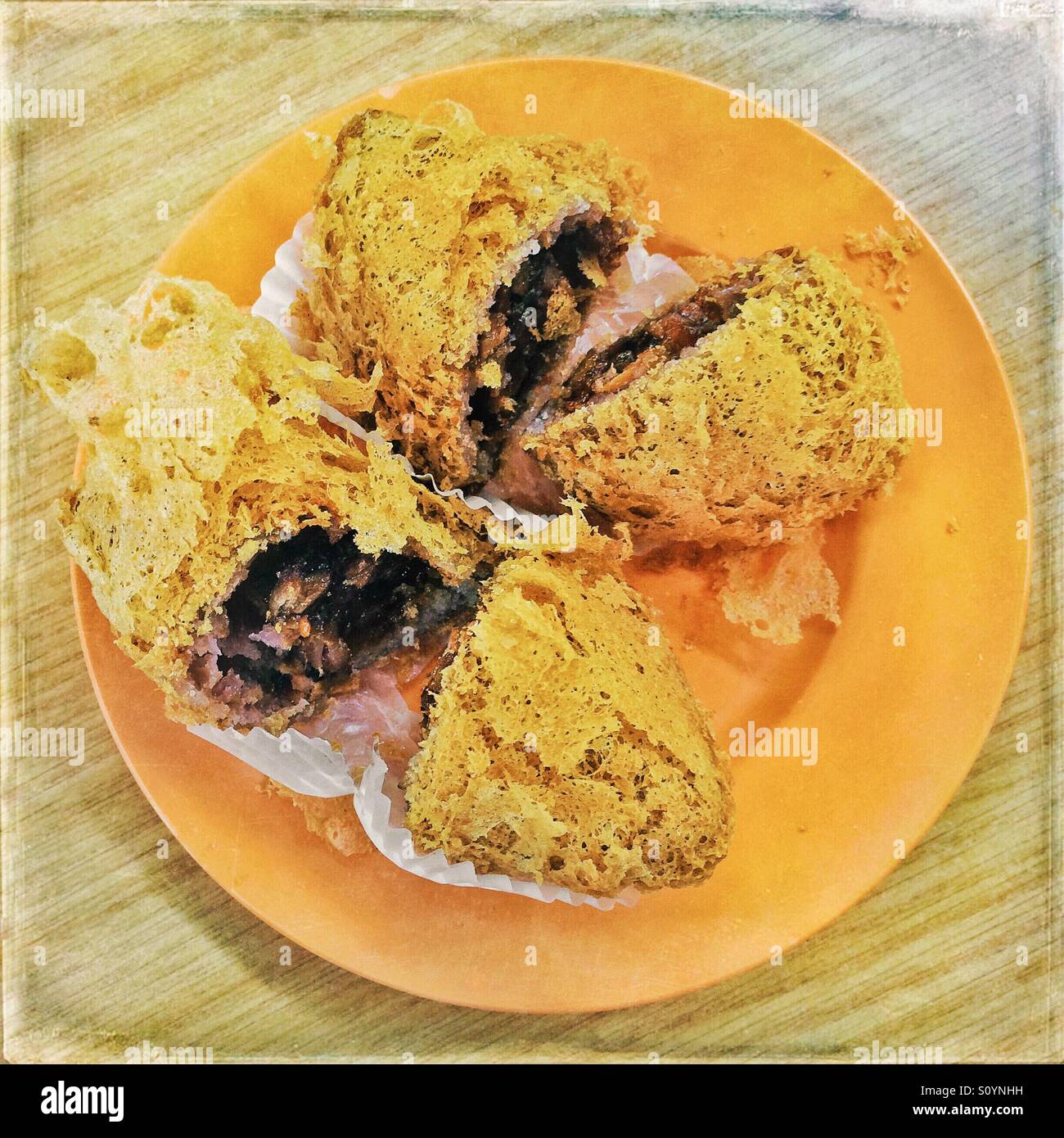 Yam puff dim sum - Smartphone Captured Stock Image