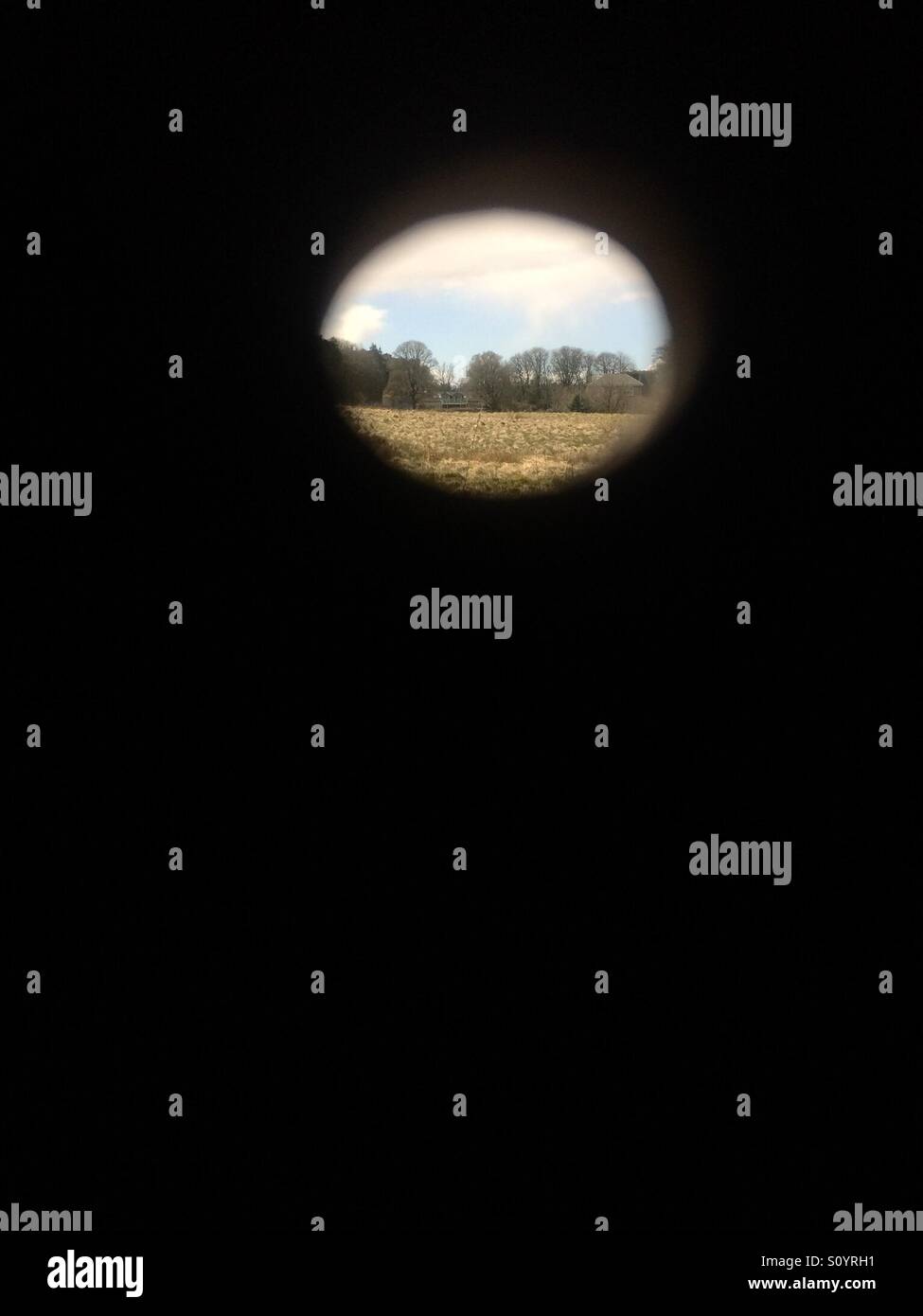 Small pin hole view of scenery - Smartphone Captured Stock Image