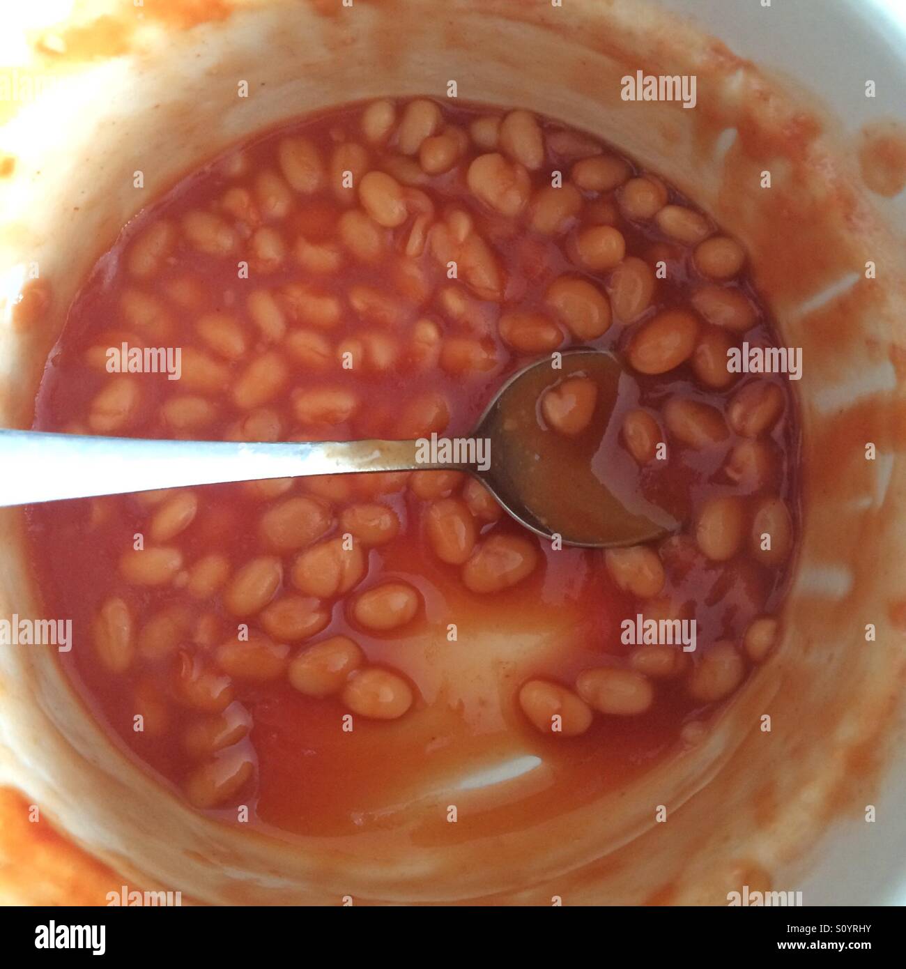 Large bowl of baked beans Stock Photo Alamy