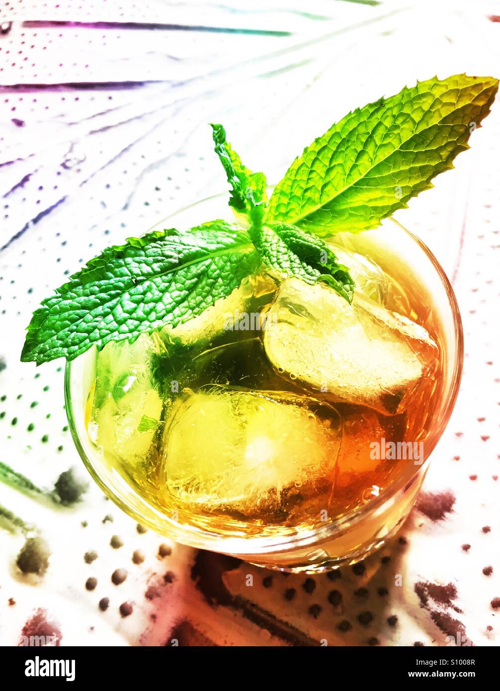Mint julep which is the traditional drink of the Kentucky derby USA - Smartphone Captured Stock Image
