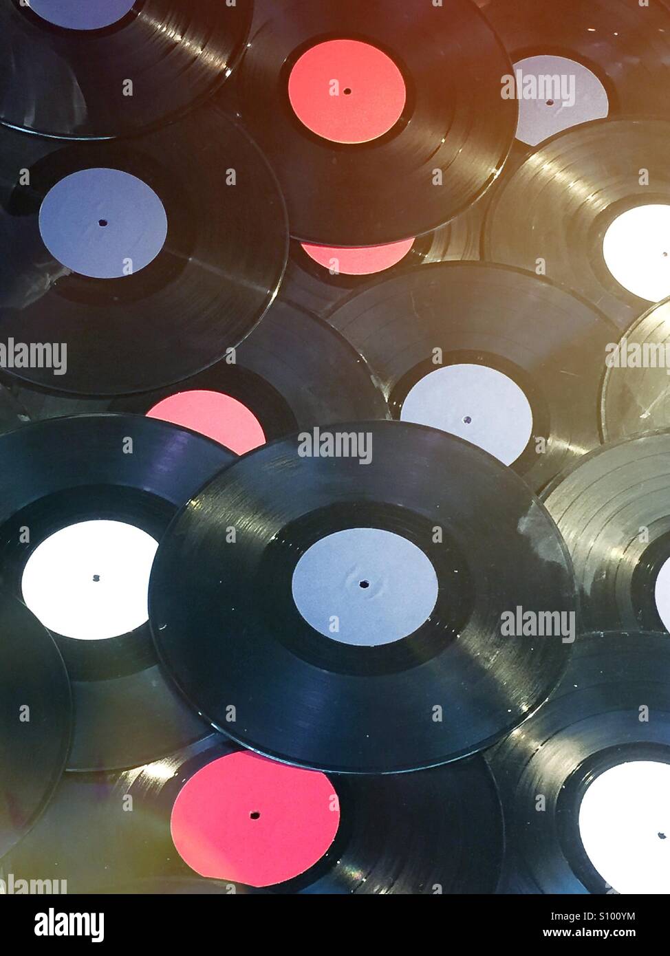 Vinyl LP records with generic blank labels Stock Photo Alamy