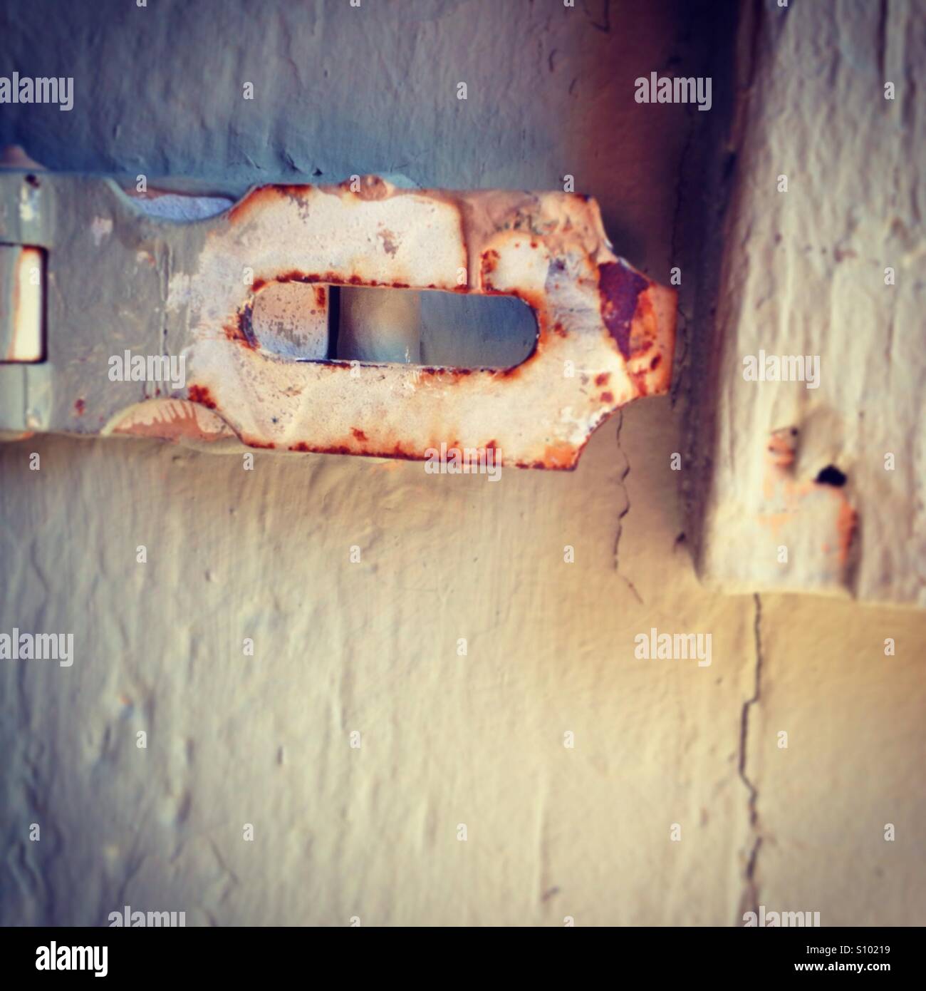 Door latch on a home for sale in Berkeley, California. - Smartphone Captured Stock Image