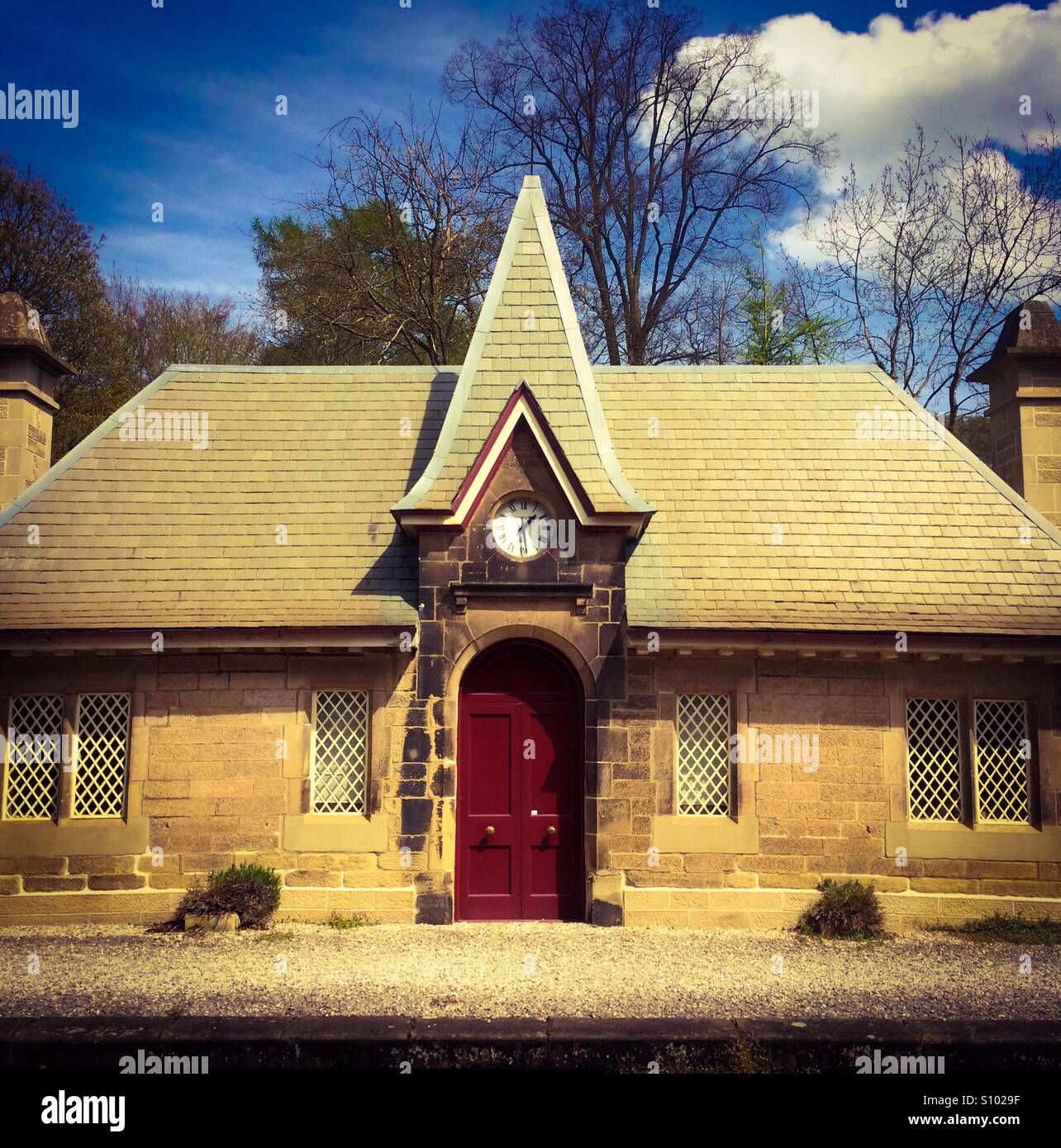 Cromford railway station in the Peak District Derbyshire England UK - Smartphone Captured Stock Image