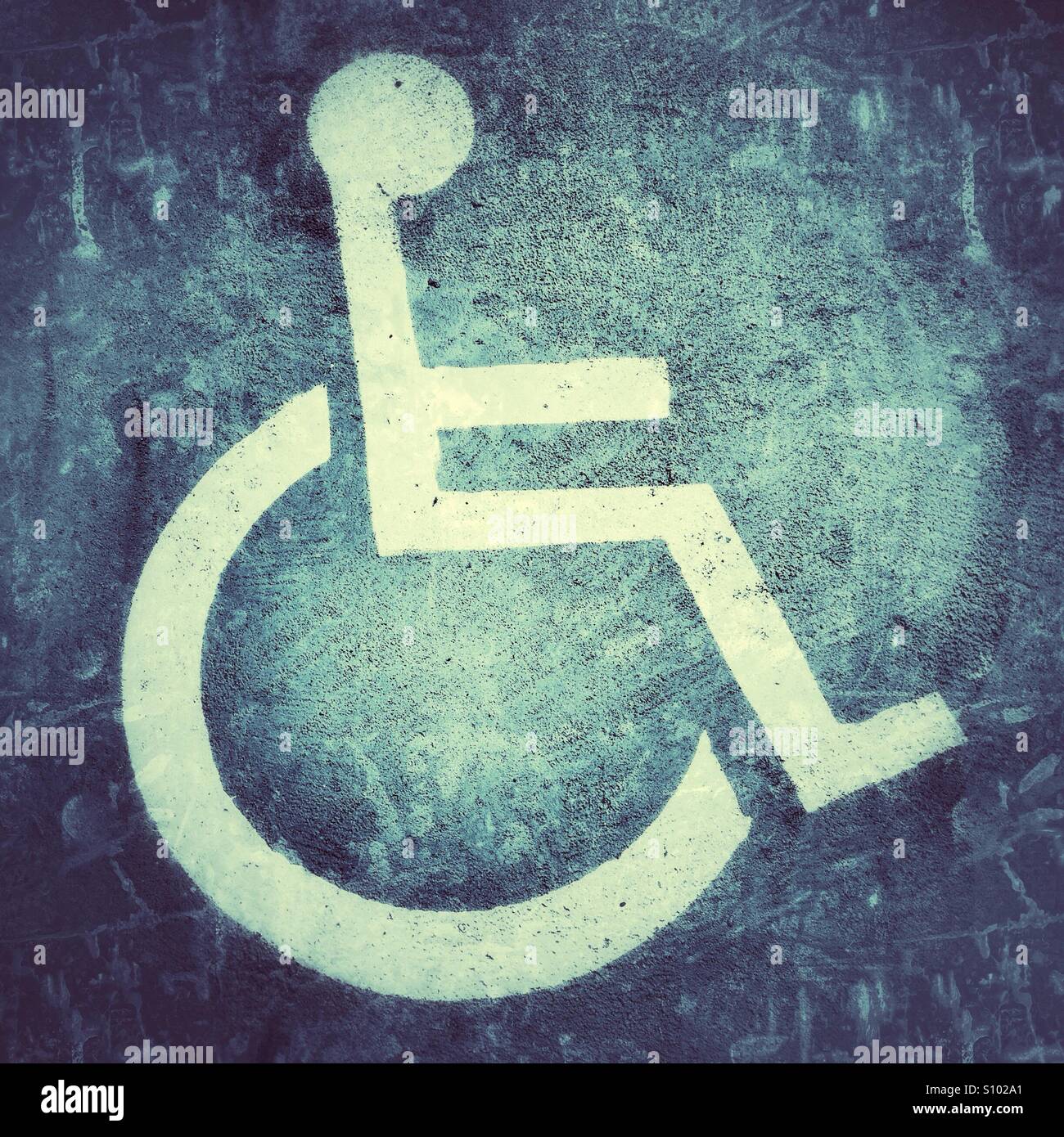 Handicapped sign on the road - Smartphone Captured Stock Image