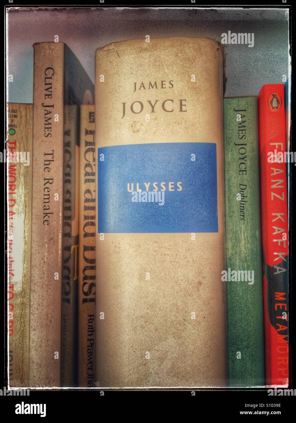 James Joyce's Ulysses on shelf. Stock Photo