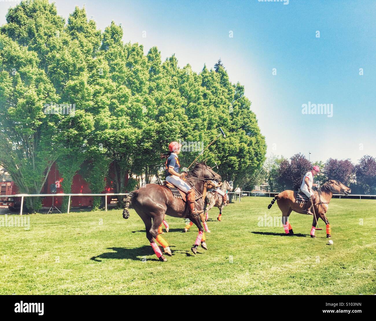 Polo playing young people - Smartphone Captured Stock Image