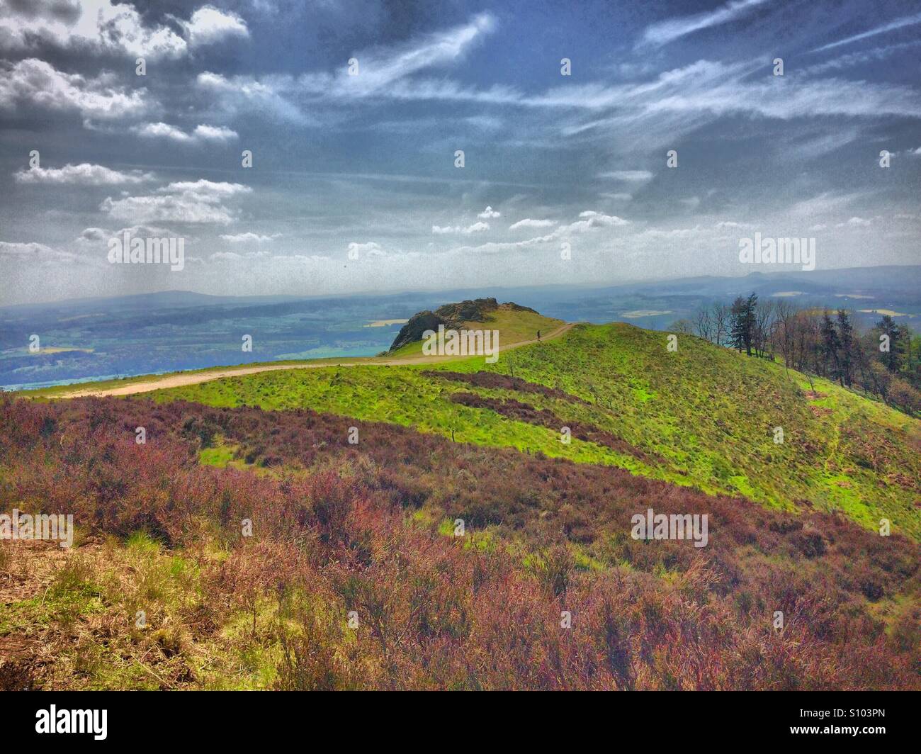 Stormy hills. English Countryside Stock Photo