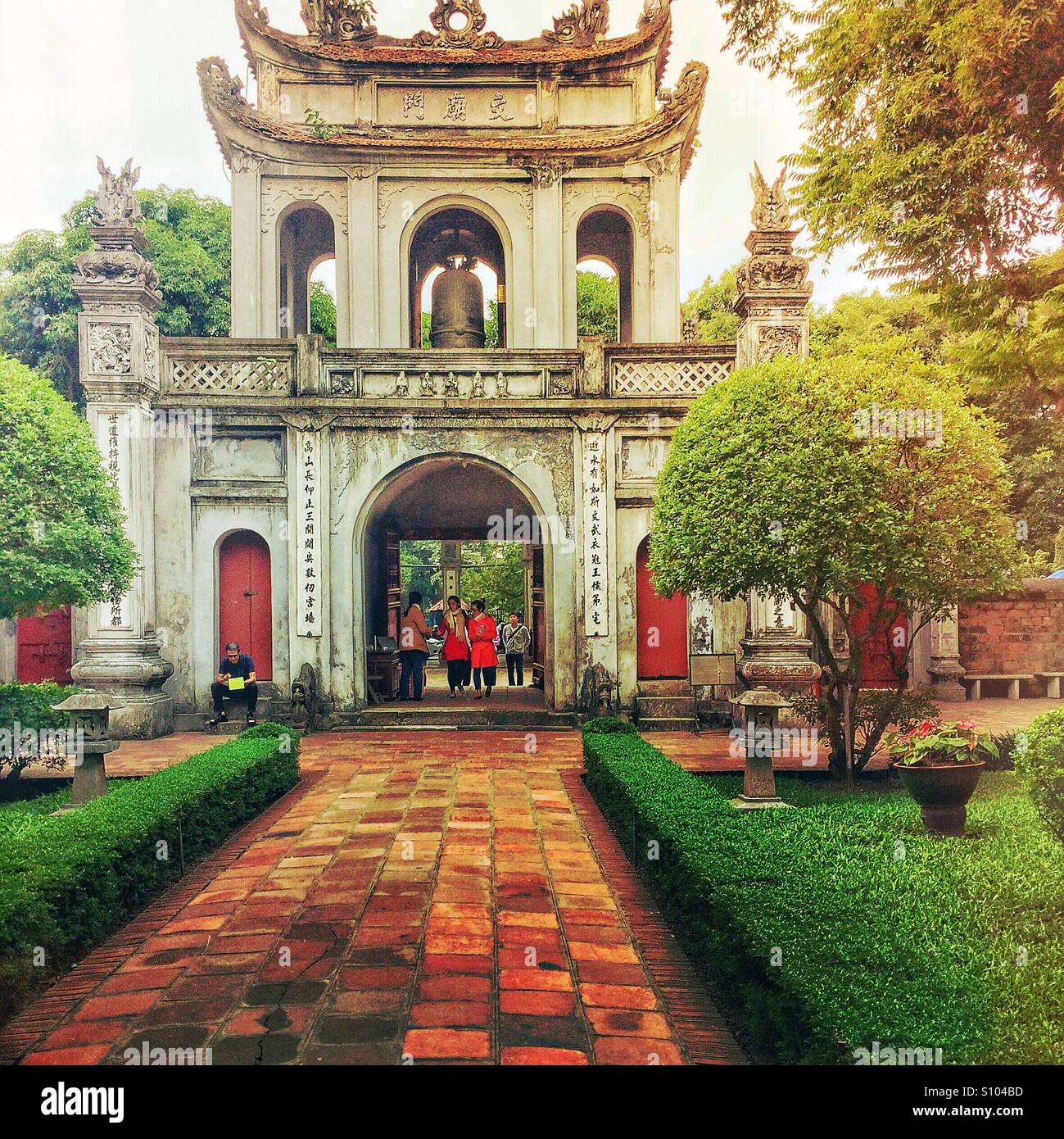 Temple of Literature, Temple of Confucius, Hanoi, Vietnam - Smartphone Captured Stock Image