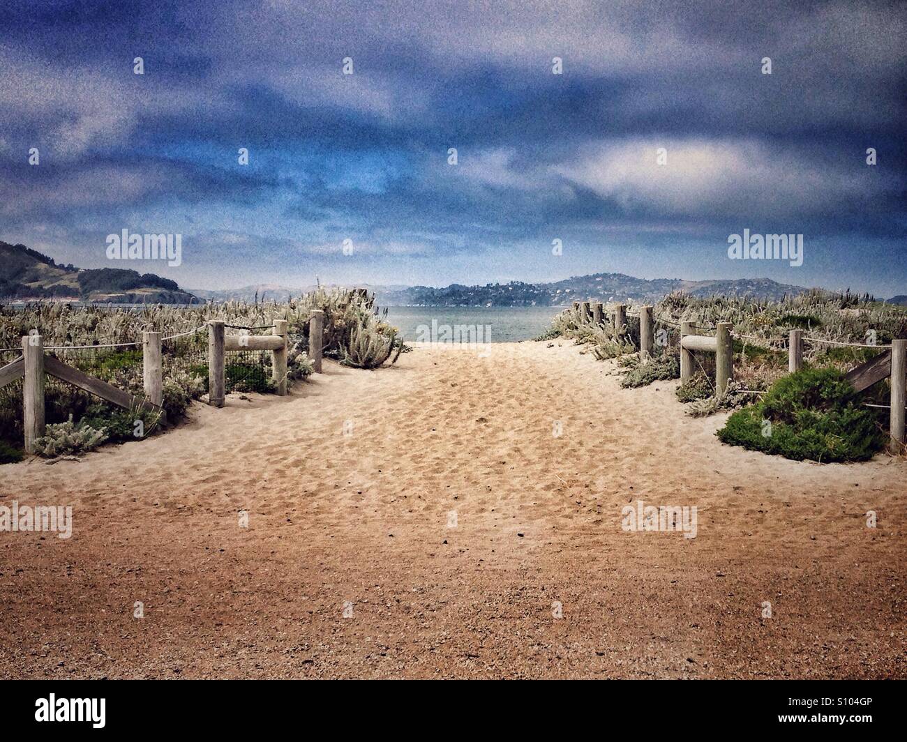 Sand road to ocean Stock Photo - Alamy