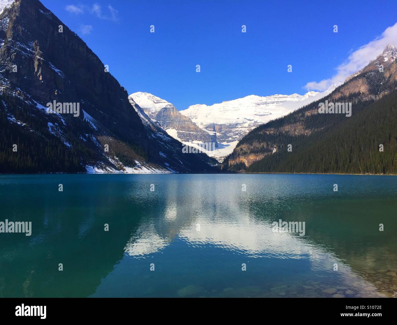 Lake Louise in Banff National Park - Smartphone Captured Stock Image