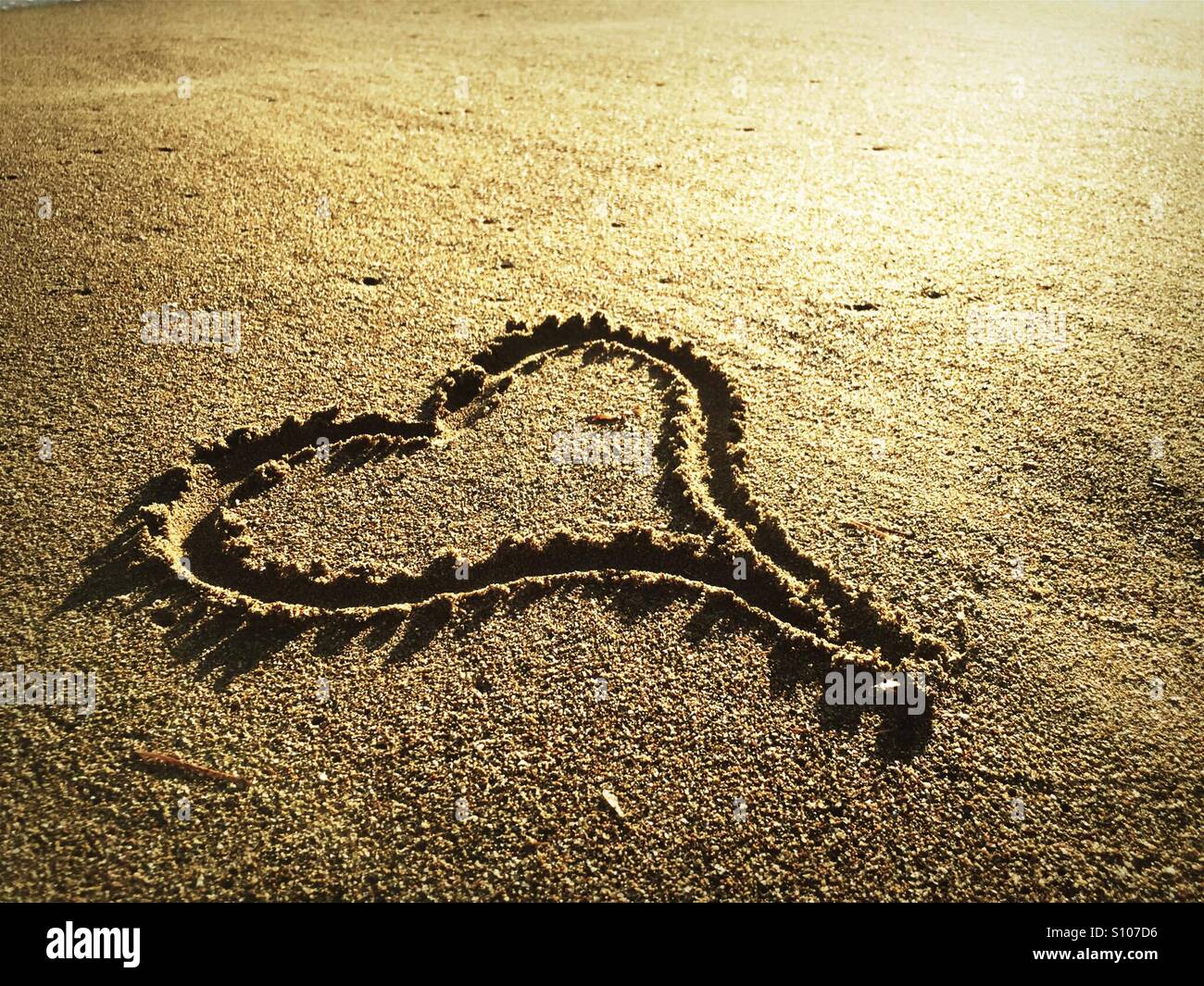 Love on Beach - Smartphone Captured Stock Image