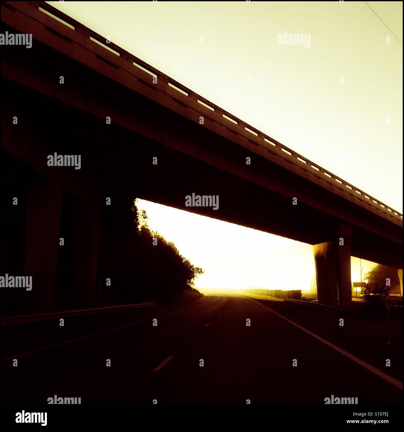 Bridge at sunrise. - Smartphone Captured Stock Image