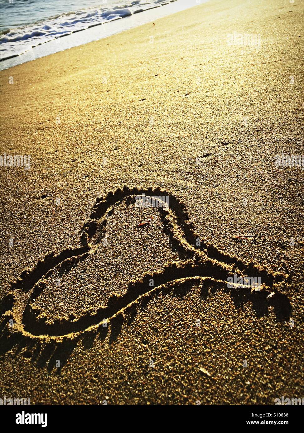 Lovely Drawing on the Beach - Smartphone Captured Stock Image