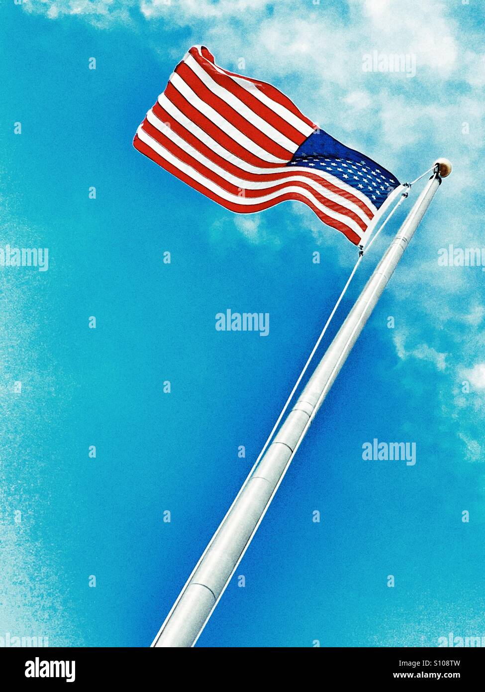 Flagpole American flag Stock Photo - Alamy