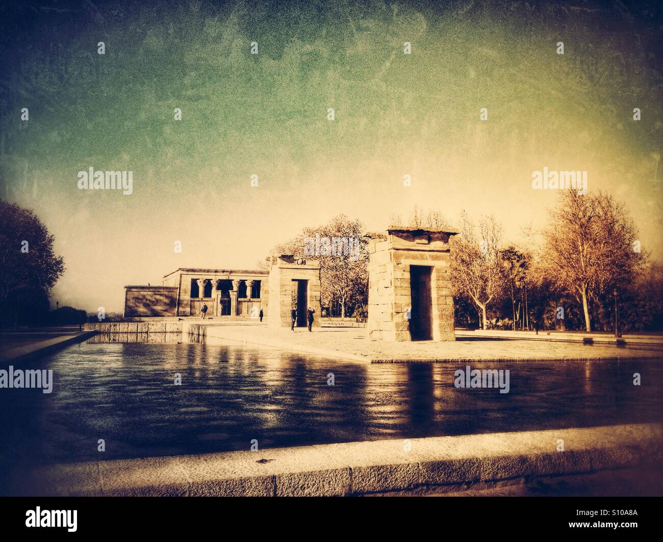 View of the Temple of Debod in Madrid, Spain - Smartphone Captured Stock Image