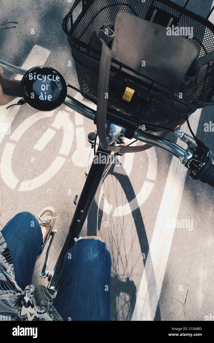 Selfie on a bike Stock Photo Alamy