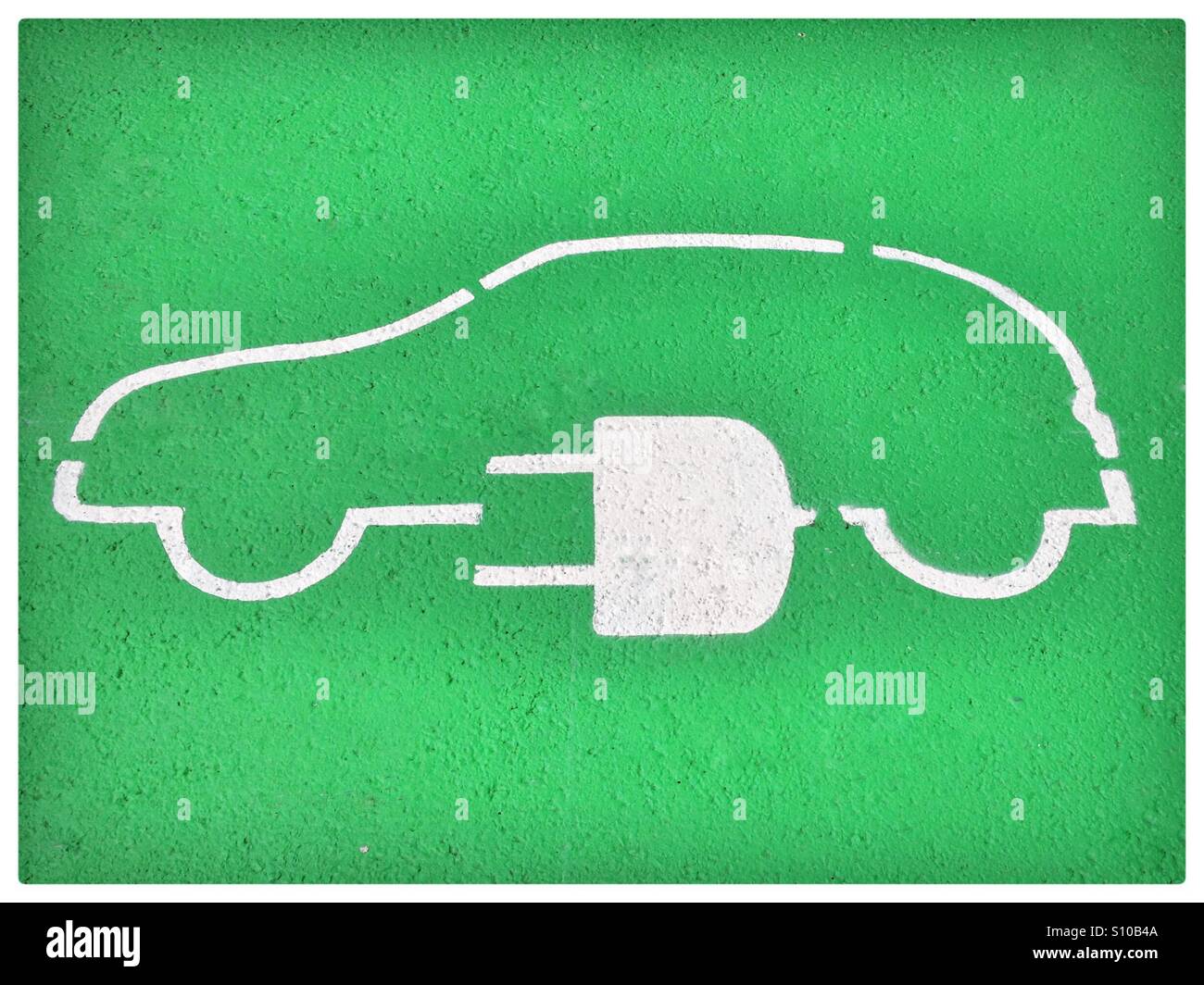 Electric car charging point - Smartphone Captured Stock Image