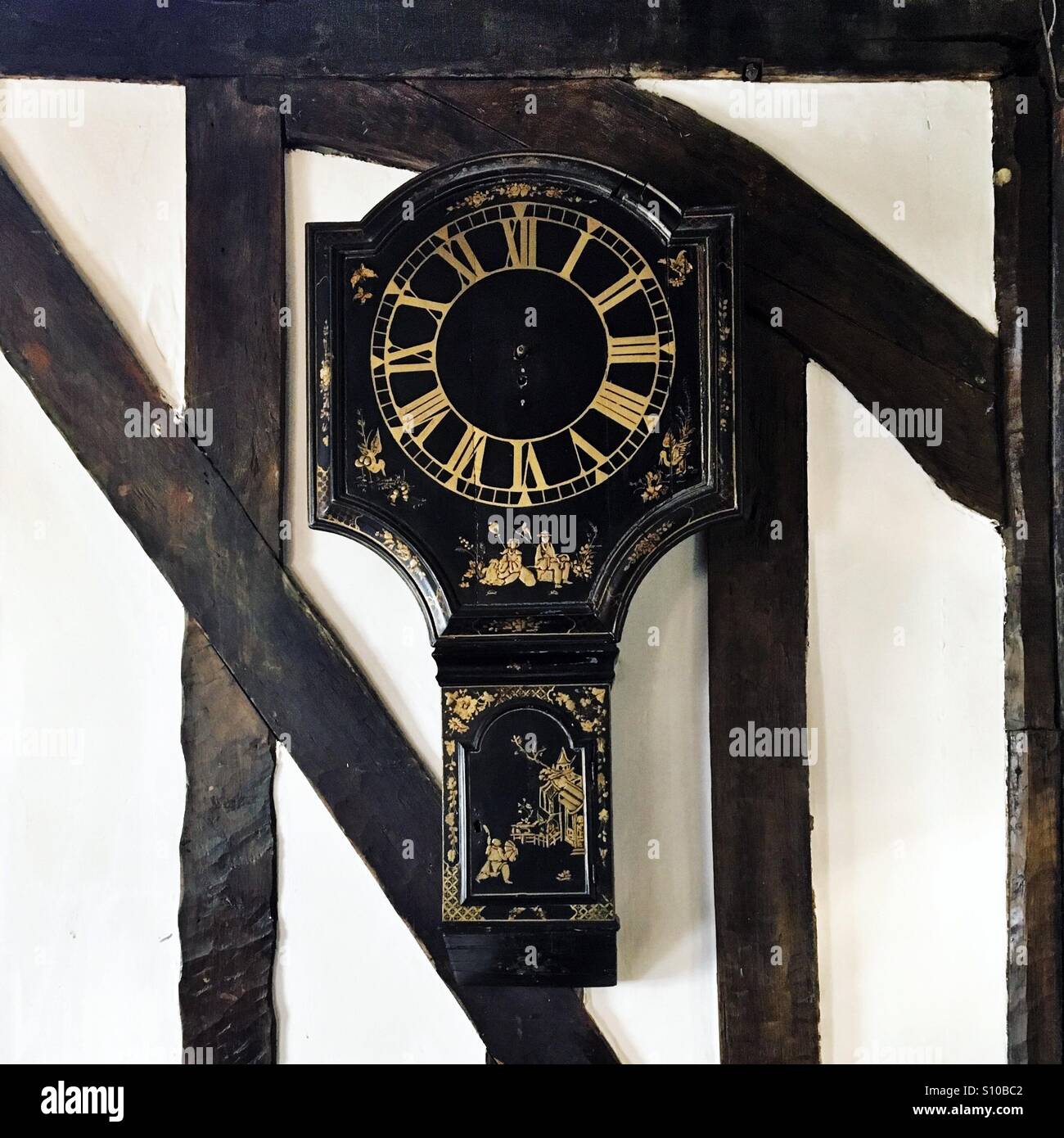 Antique clock with no hands Stock Photo