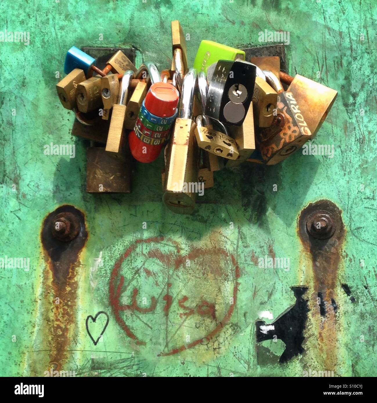 Love locks on westminster bridge london Stock Photo Alamy