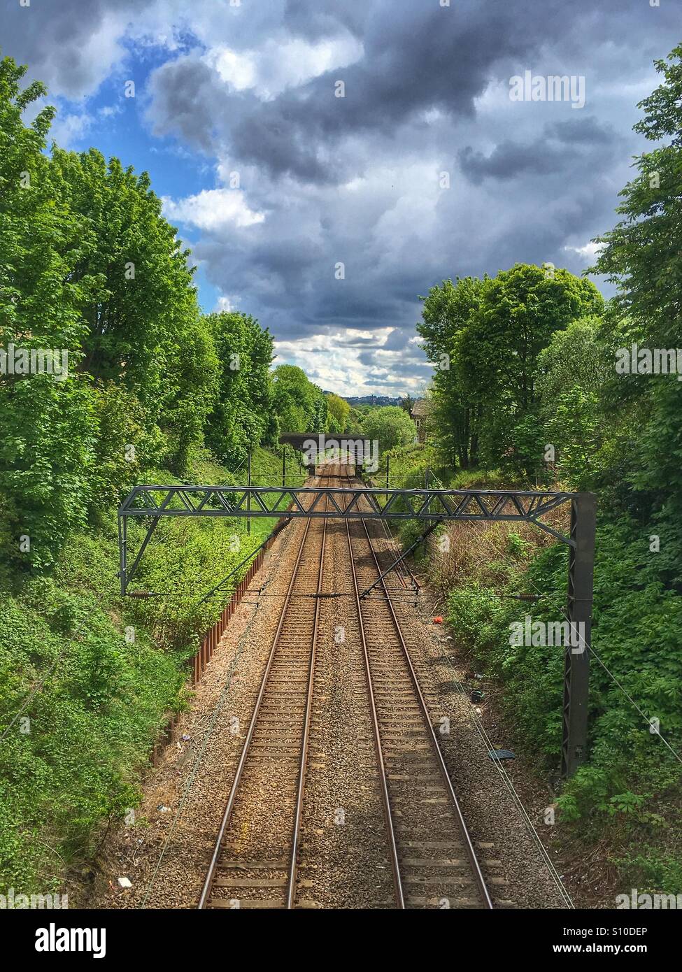 Railway line to Leeds - Smartphone Captured Stock Image
