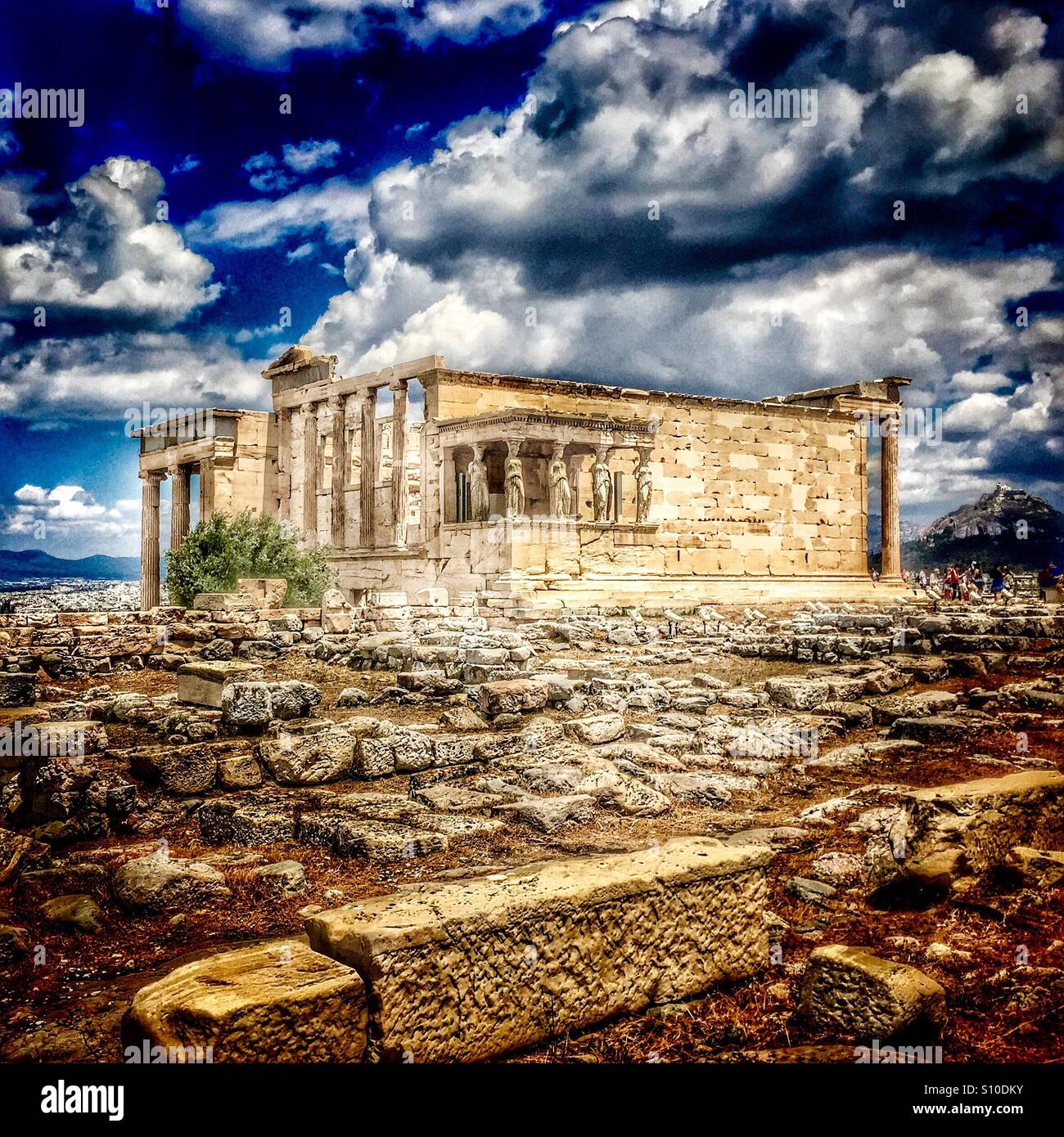 Erechtheum, Acropolis of Athens, Greece Stock Photo