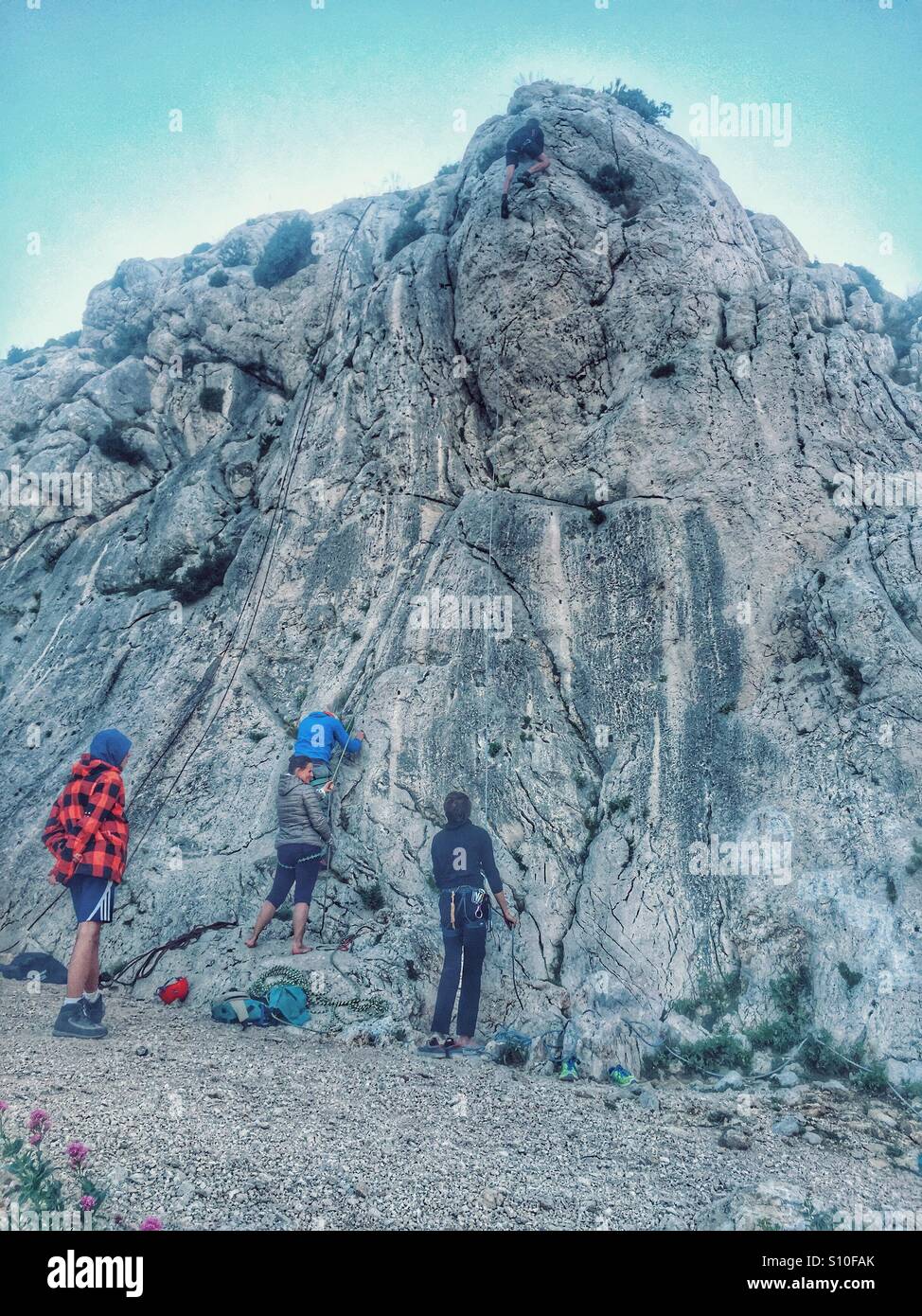 People learning to climb - Smartphone Captured Stock Image