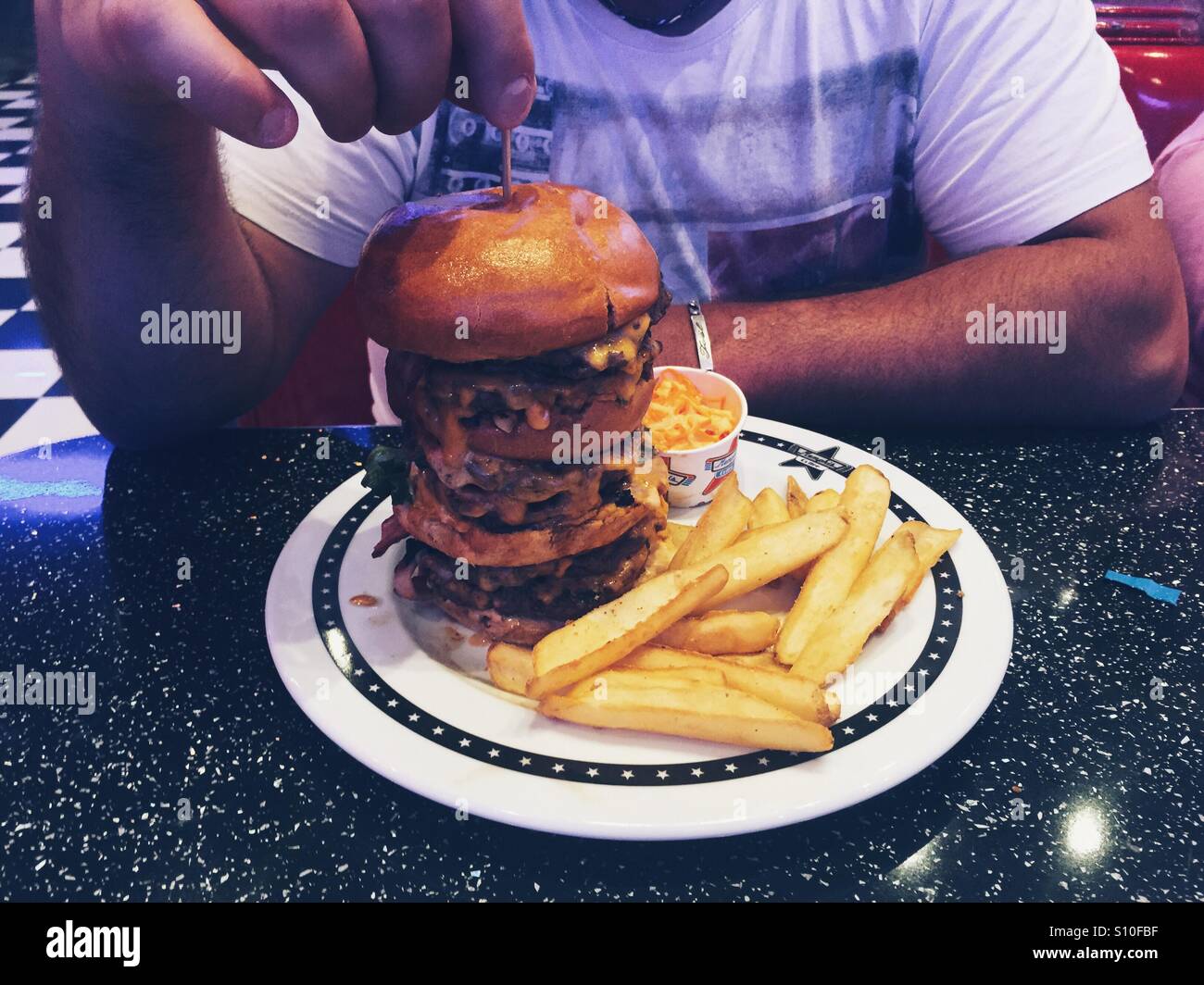 Eating fast food - Smartphone Captured Stock Image