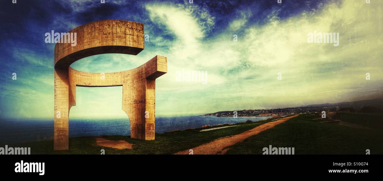 Eulogy of the Horizon in Gijon, Asturias - Spain - Smartphone Captured Stock Image