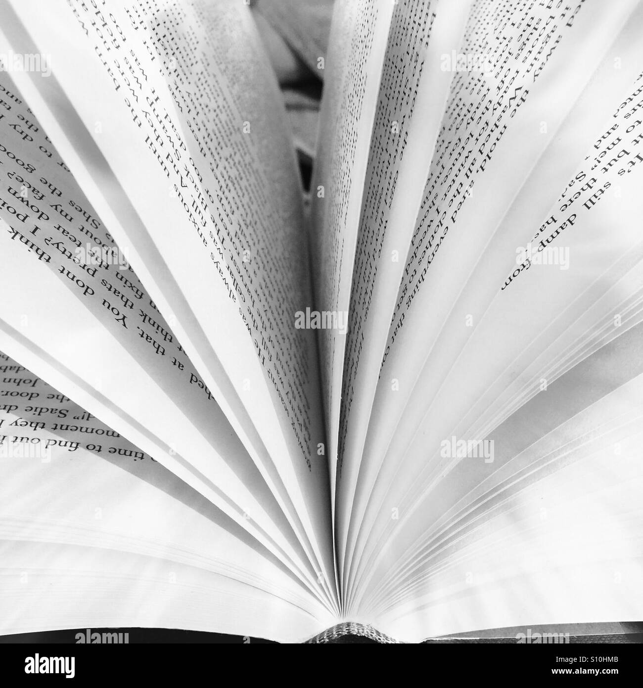 Looking through the pages of a book Stock Photo