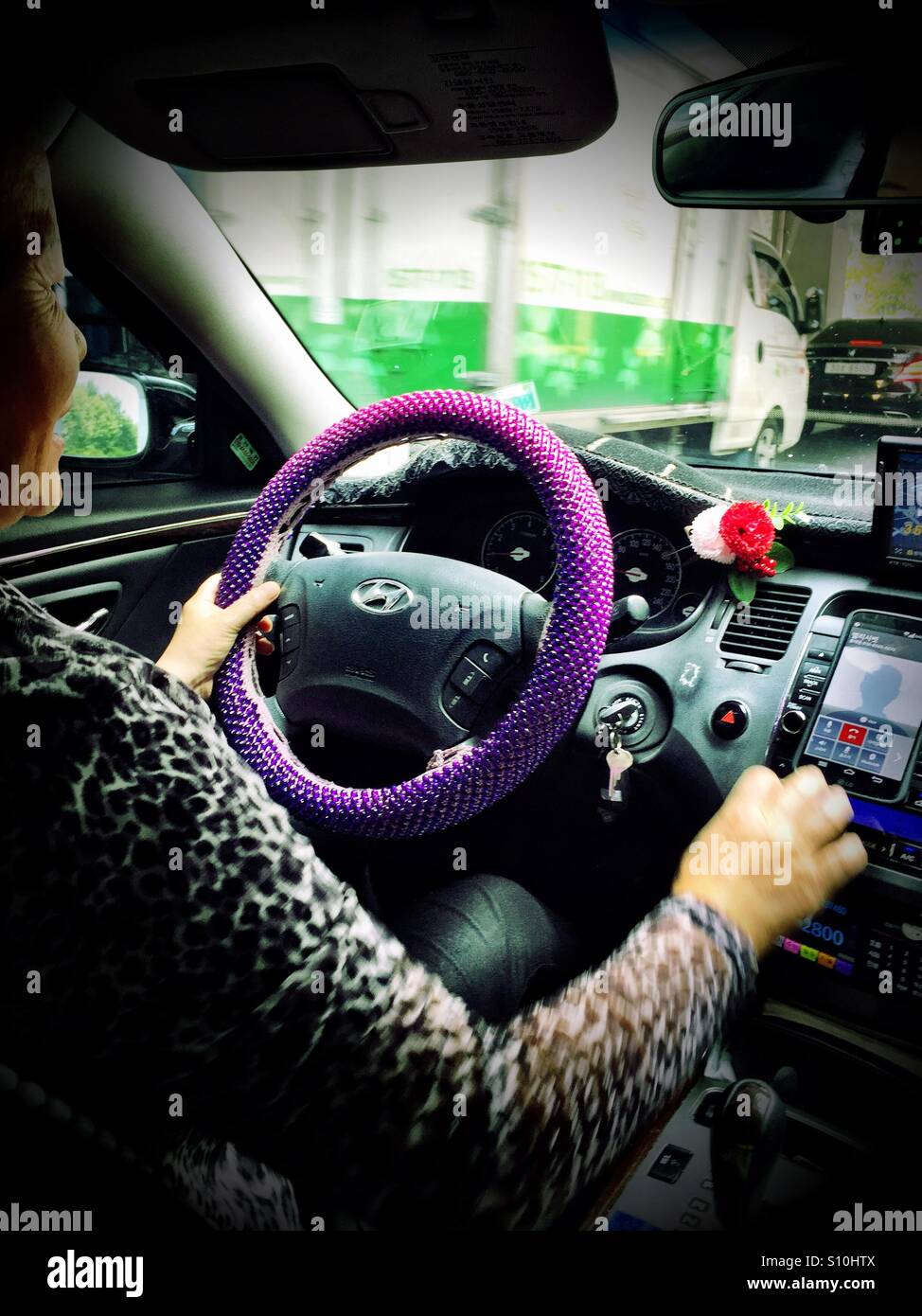 Fancy Korean taxi - Smartphone Captured Stock Image