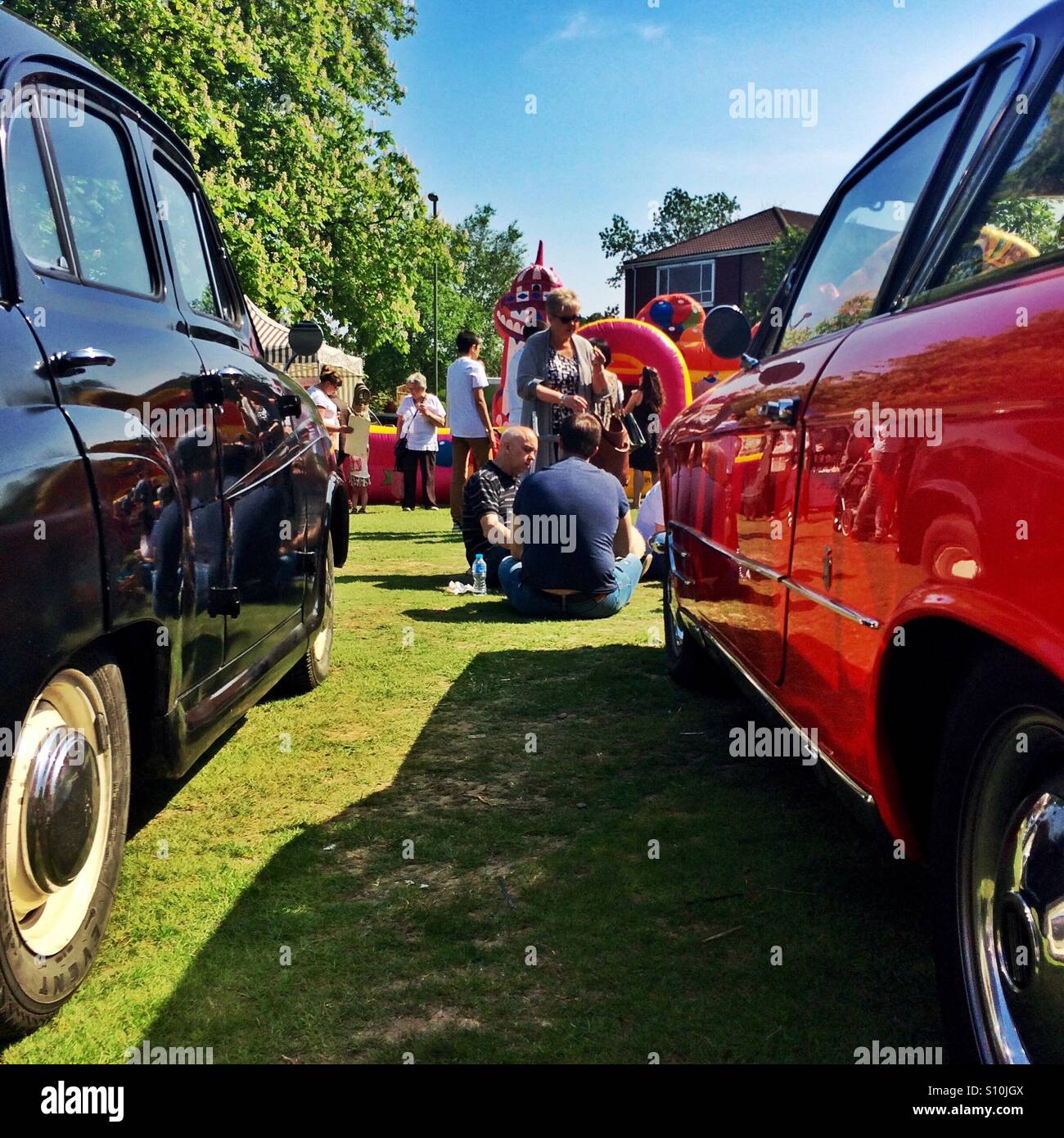 English classic car show - Smartphone Captured Stock Image