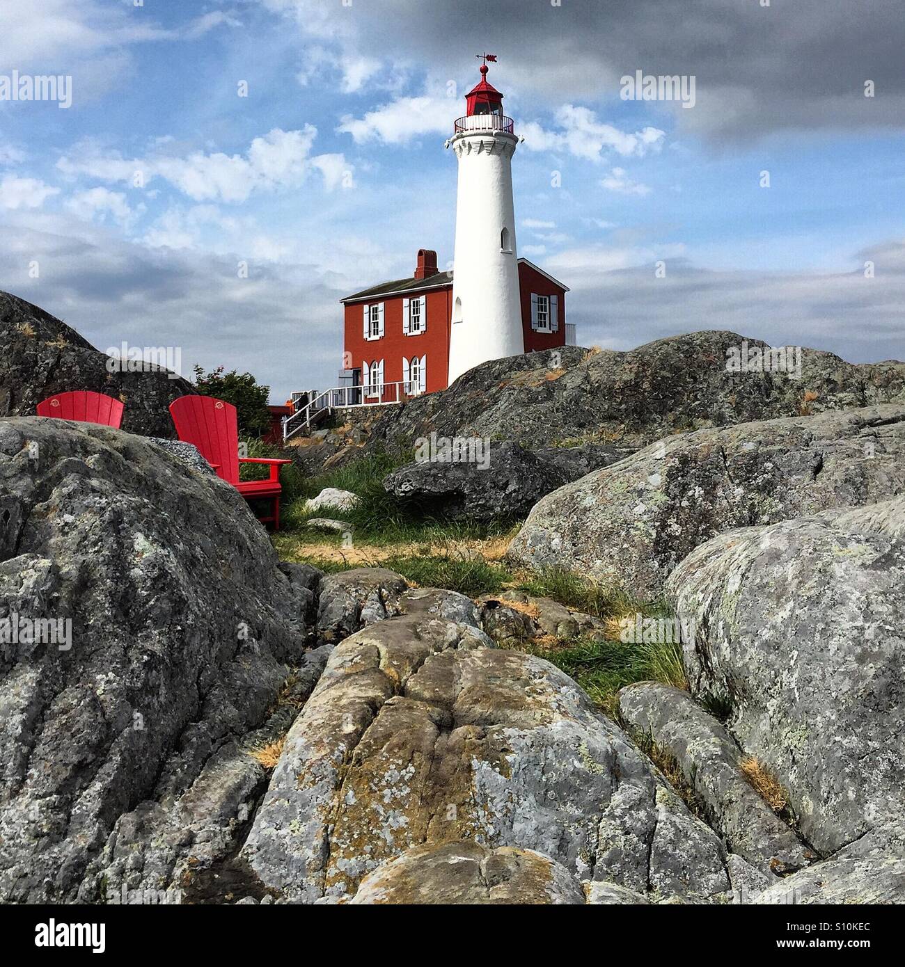 Fisgard Lighthouse, Fort Rodd Hill, Victoria BC Stock Photo