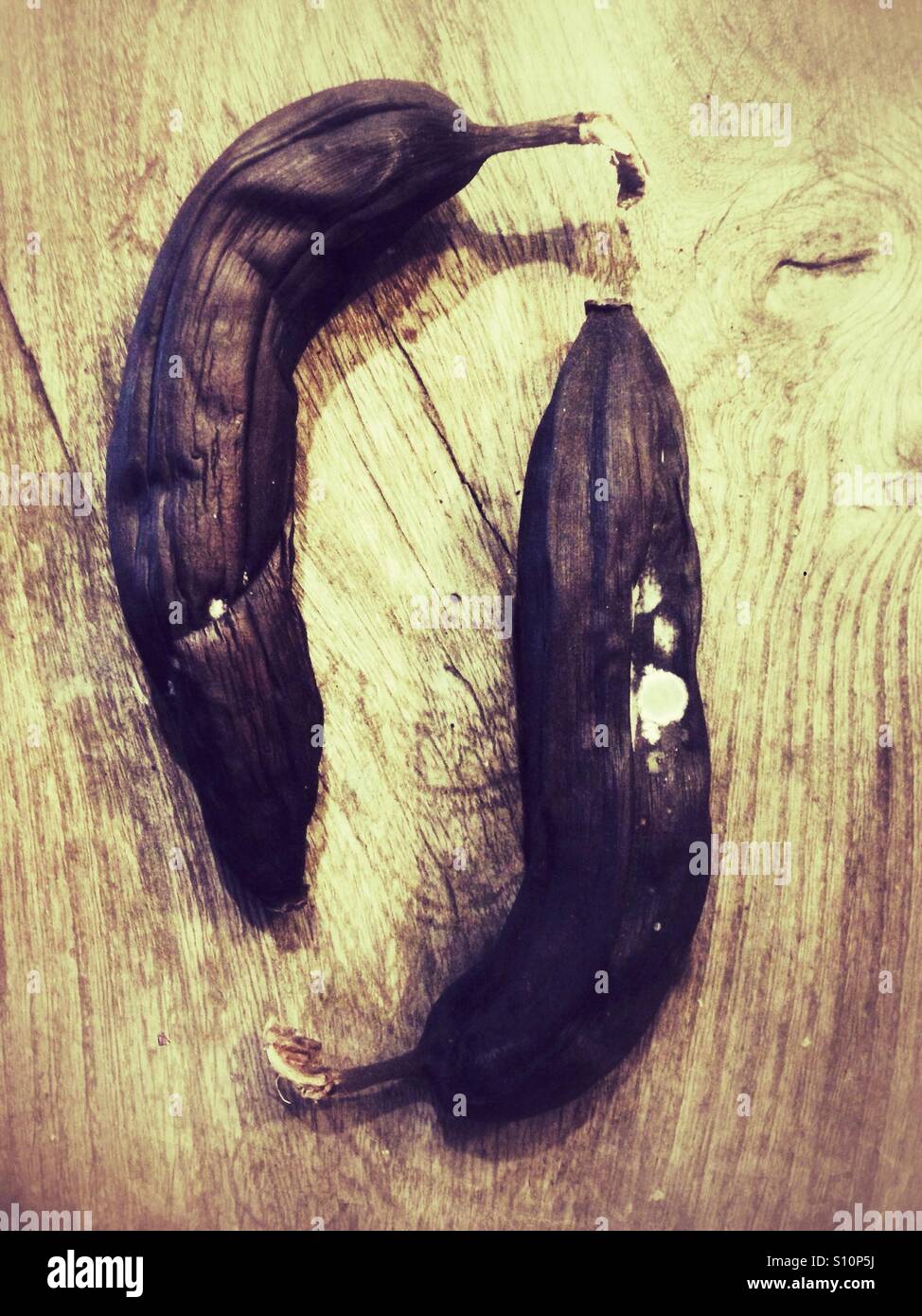 Old black bananas - Smartphone Captured Stock Image