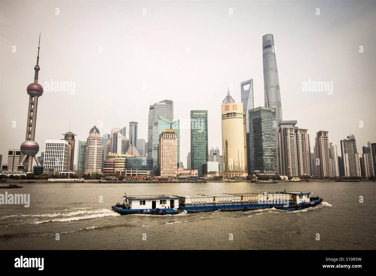 Shanghai view from Bund - Smartphone Captured Stock Image