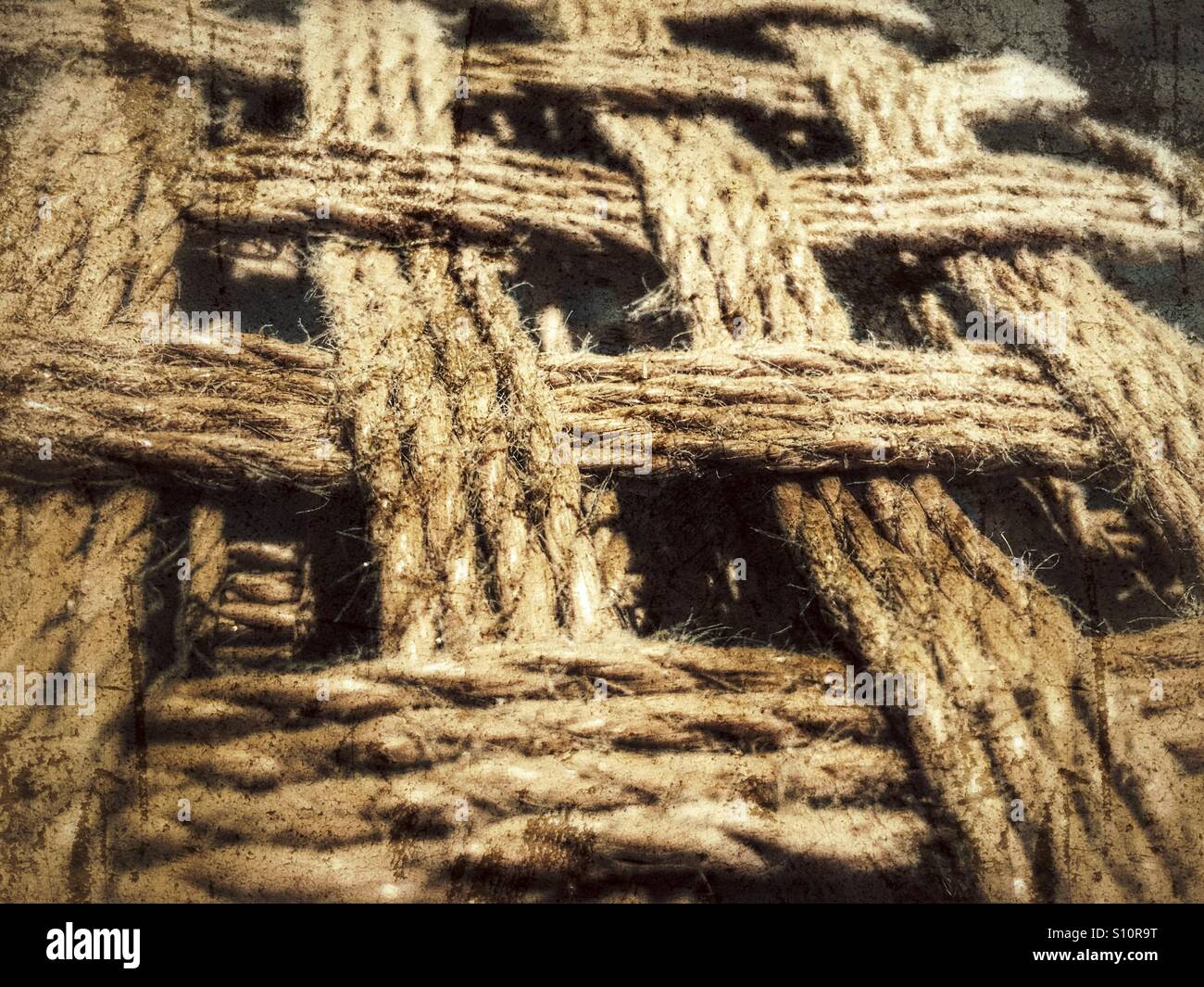 Patterns and textures of weaved chair - Smartphone Captured Stock Image