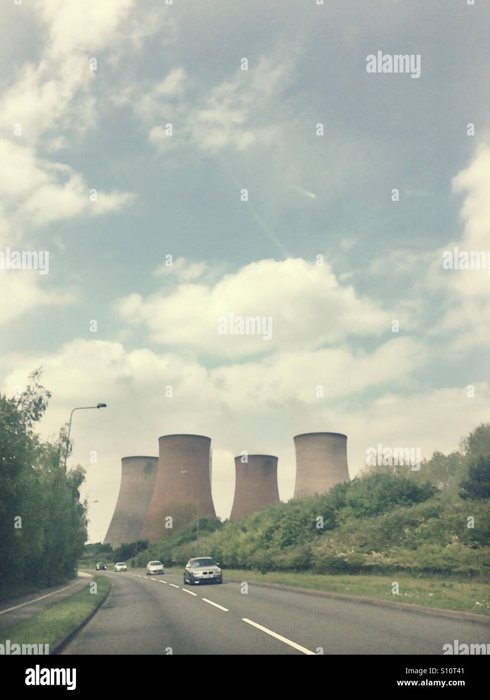 Power Station cooling Towers - Smartphone Captured Stock Image