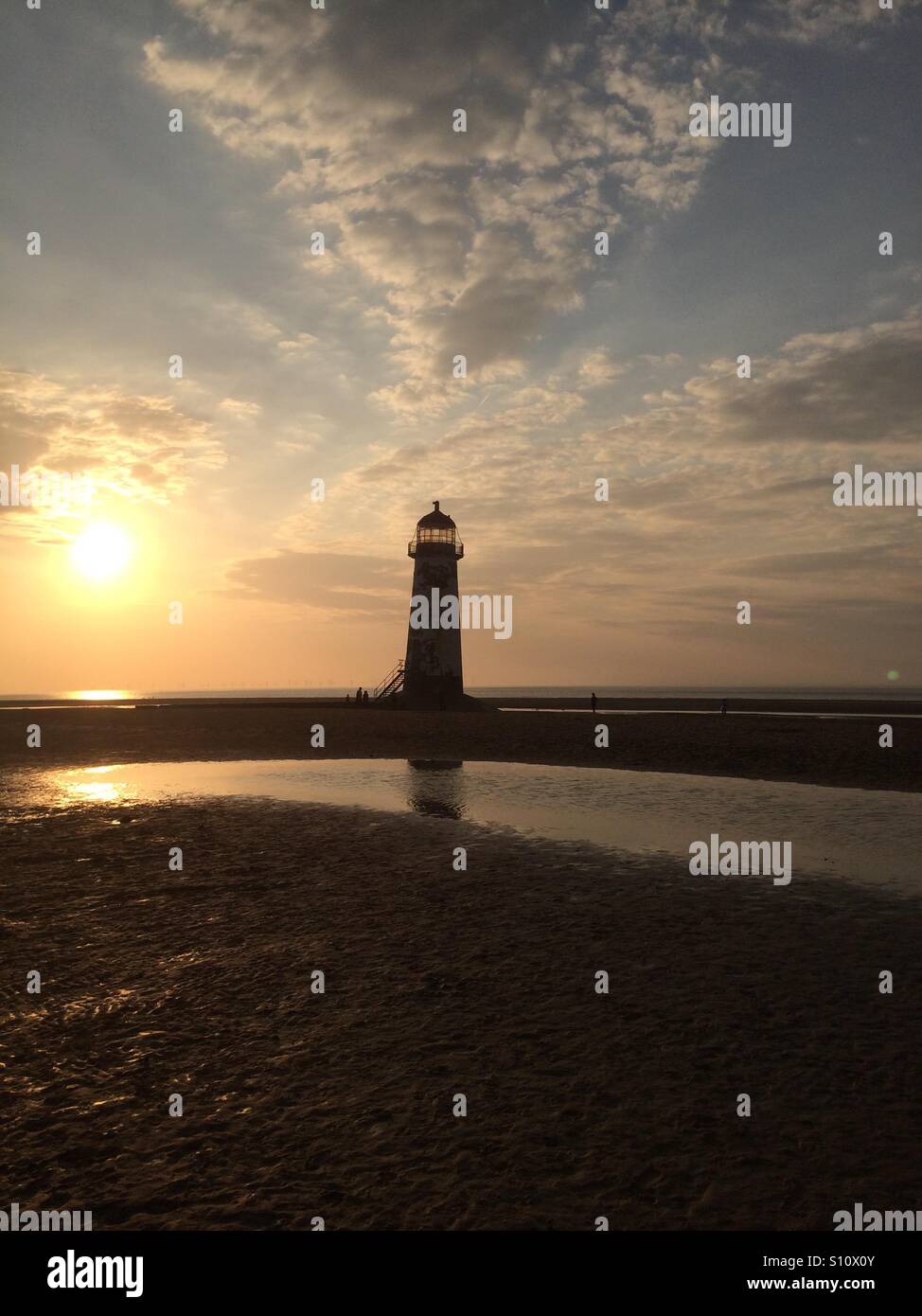 Sunset at talacre beach - Smartphone Captured Stock Image