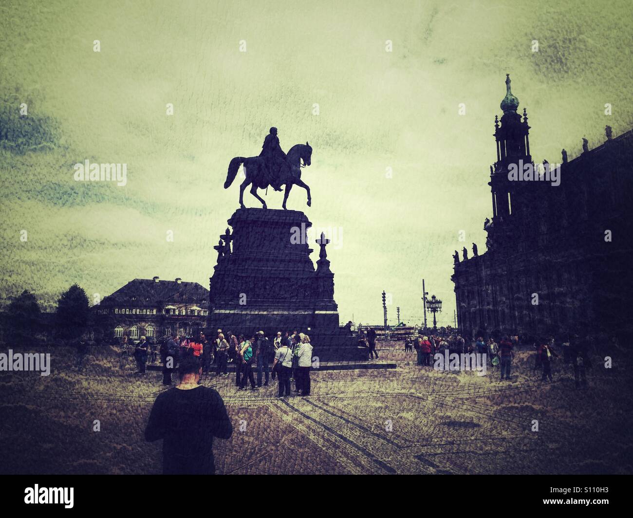 Statue King John of Saxony Dresden Germany - Smartphone Captured Stock Image