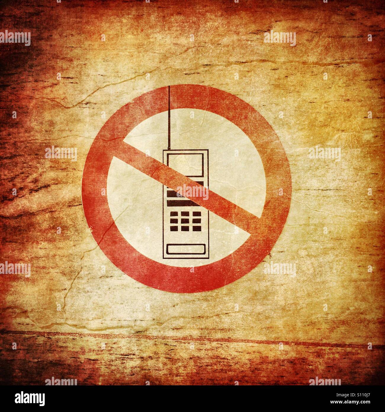 No mobile phone sign - Smartphone Captured Stock Image
