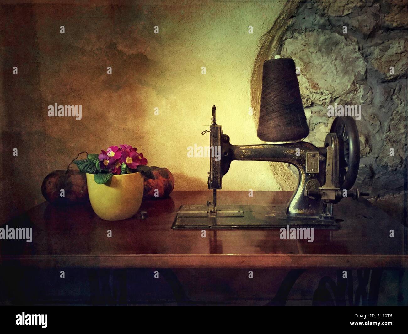 Vintage sewing machine - Smartphone Captured Stock Image