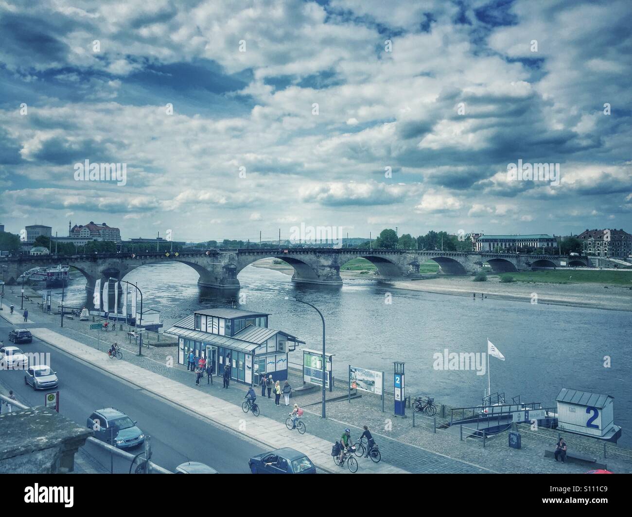 Elbe river Dresden Germany - Smartphone Captured Stock Image