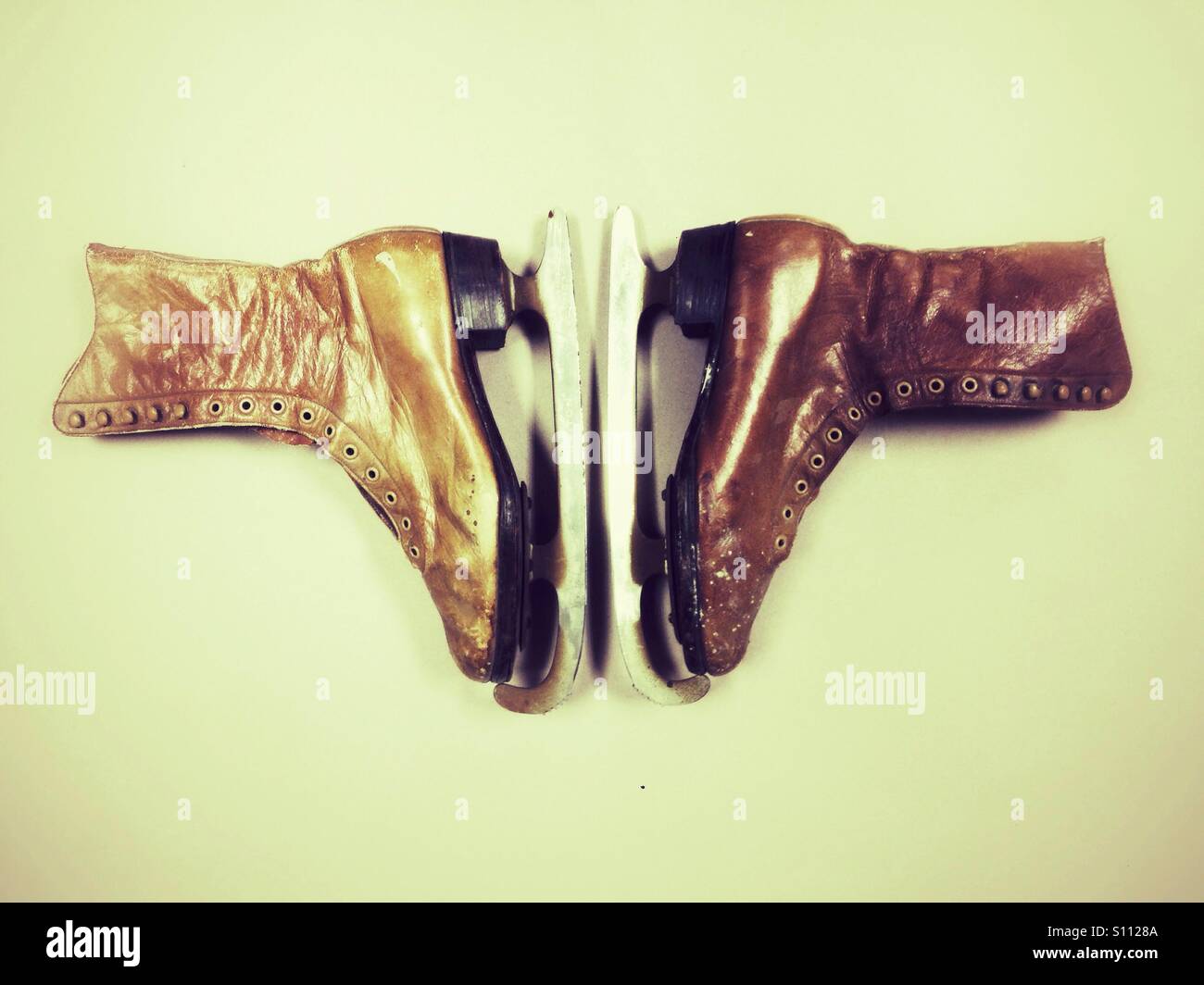 Old leather ice skating boots - Smartphone Captured Stock Image