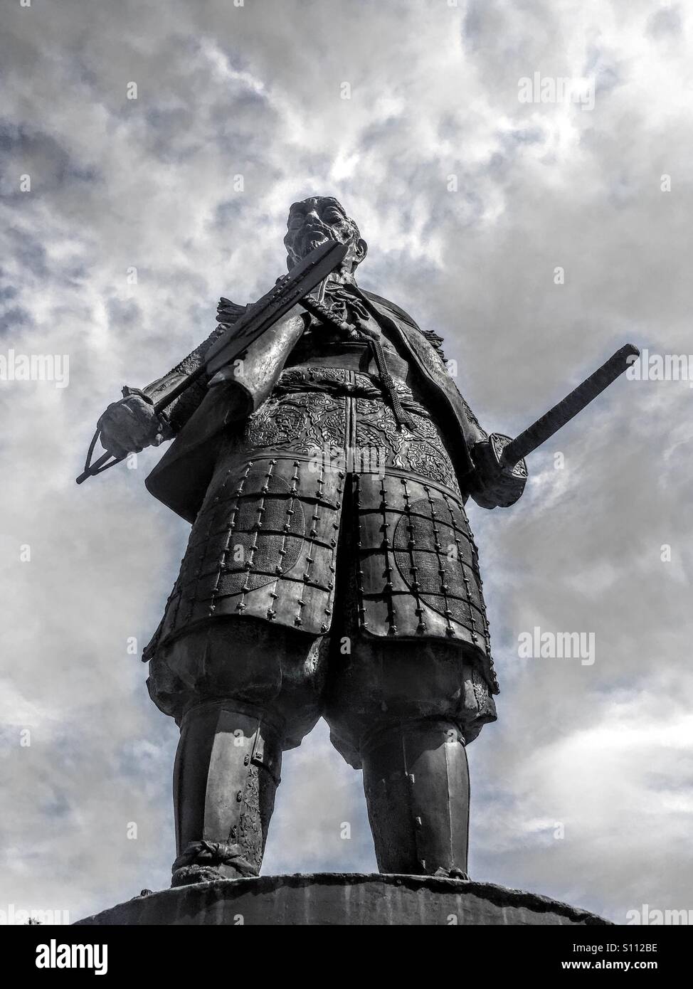 Samurai statue Osaka Japan Stock Photo Alamy