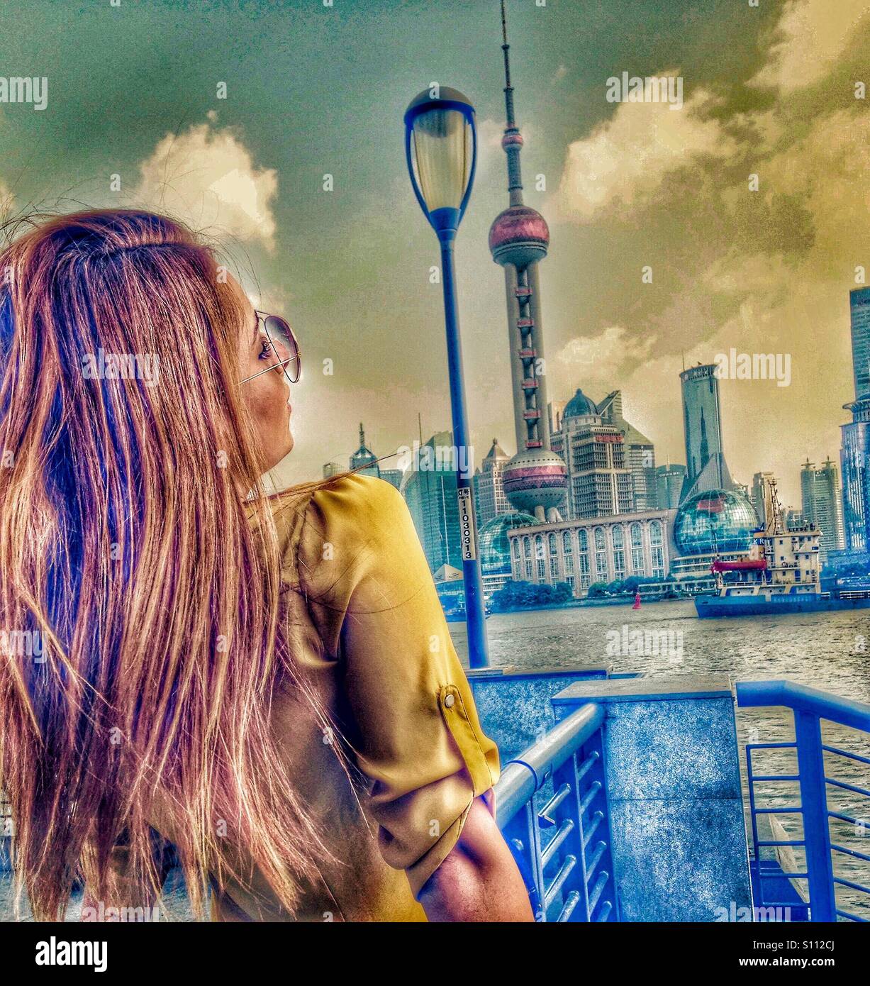 Tourist in Shanghai Stock Photo