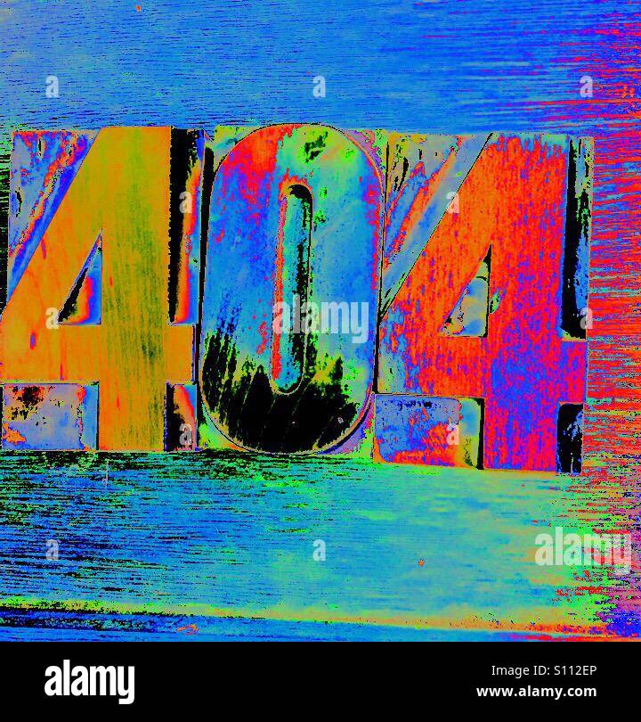 404 in old wood type - Smartphone Captured Stock Image