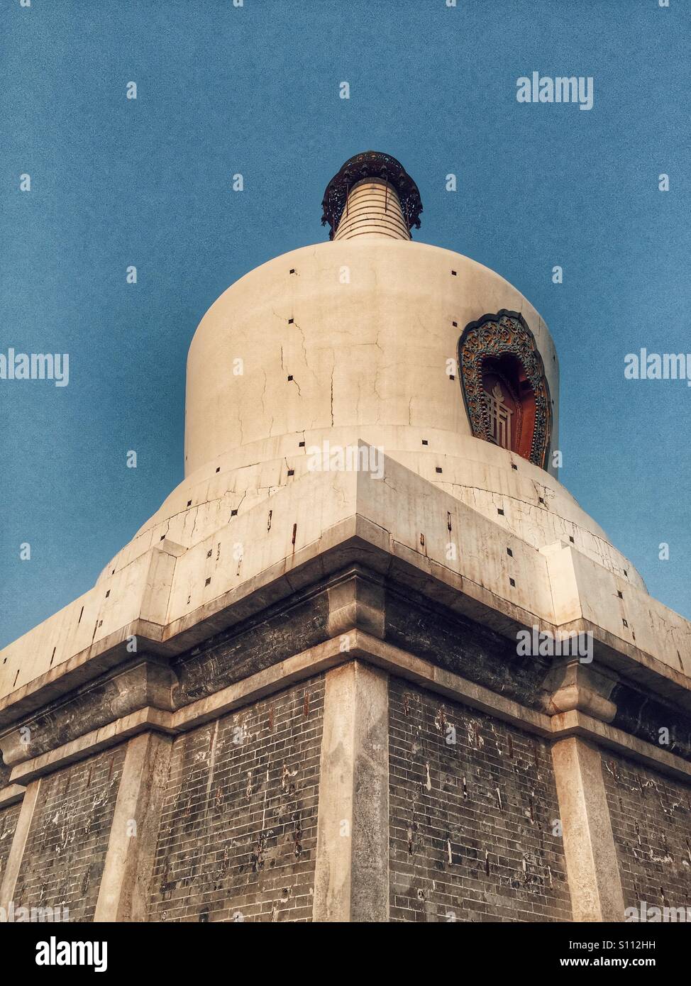 White Pagoda Beihai Park Beijing China - Smartphone Captured Stock Image