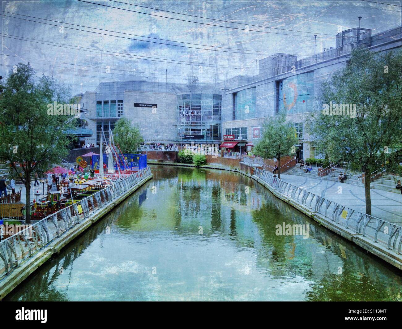 Riverside at The Oracle Shopping Centre in Reading. Stock Photo