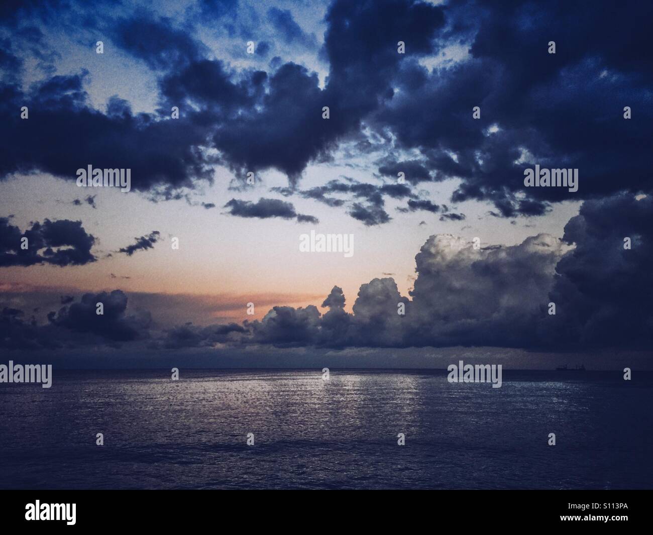 Sunrise by the Mediterranean Sea Beirut lebanon - Smartphone Captured Stock Image